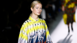 Dries Van Noten's 100th Show Was a Gorgeous Bonanza of Familiar Prints and '90s Faces